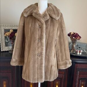 Elegant Tan Fur Coat